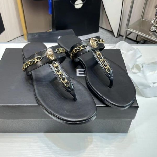 women's sandals flip flops leather fashion slippers metal buckle chain flat sandals beach slippers, Black
women's sandals flip flops leather fashion slippers metal buckle chain flat sandals beach slippers, Black