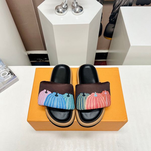 brand slippers flat sandals luxury designers ladies slides classic print pumpkin pattern men women thick-soled beach shoes casual soft, Black
brand slippers flat sandals luxury designers ladies slides classic print pumpkin pattern men women thick-soled beach shoes casual soft, Black