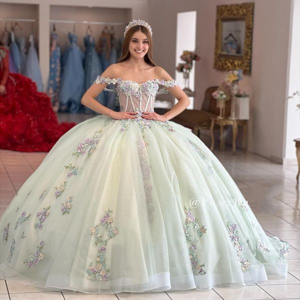 sage green glittering sweetheart quinceanera dress off shoulder beading floral applique lace vestidos de 15 anos ball gown, Blue;red
sage green glittering sweetheart quinceanera dress off shoulder beading floral applique lace vestidos de 15 anos ball gown, Blue;red