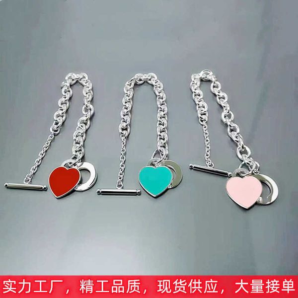 eller tiffay enamel love heart shaped pendant round bead bracelet women's dropping glue blue red pink to buckle couple style, Black
eller tiffay enamel love heart shaped pendant round bead bracelet women's dropping glue blue red pink to buckle couple style, Black