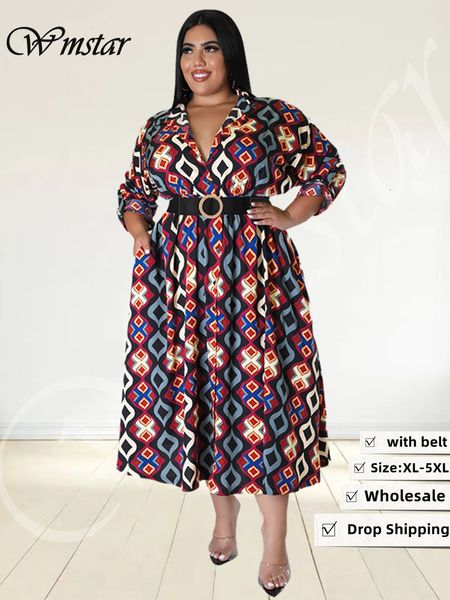 plus size dresses wmstar plus size dresses for women with belt v neck print casual maxi dress elegant fashion streetwear wholesale drop 2307, Black
plus size dresses wmstar plus size dresses for women with belt v neck print casual maxi dress elegant fashion streetwear wholesale drop 2307, Black