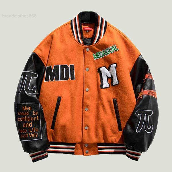 autumn winter hamburger letter embroidery patchwork leather sleeve letterman baseball bomber jackets varsity coats street t220728, Black;brown
autumn winter hamburger letter embroidery patchwork leather sleeve letterman baseball bomber jackets varsity coats street t220728, Black;brown