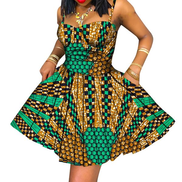 african dress for women halter dress with pockets ankara wedding party clothing wy5306, Black;gray
african dress for women halter dress with pockets ankara wedding party clothing wy5306, Black;gray