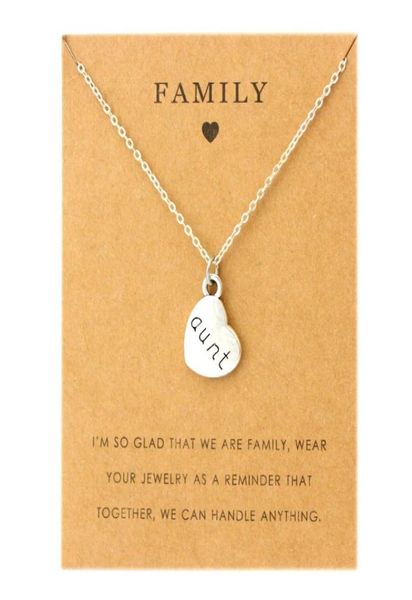 

aunt sister uncle pendants chain necklaces grandma grandpa family mom daughter dad father brother son fashion jewelry love gift7318377, Silver