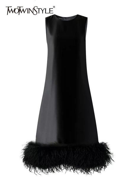 urban dresses twotwinstyle patchwork feathers hem tank dress for women round neck sleeveless high waist solid mini female clothes 230719, White;black
urban dresses twotwinstyle patchwork feathers hem tank dress for women round neck sleeveless high waist solid mini female clothes 230719, White;black