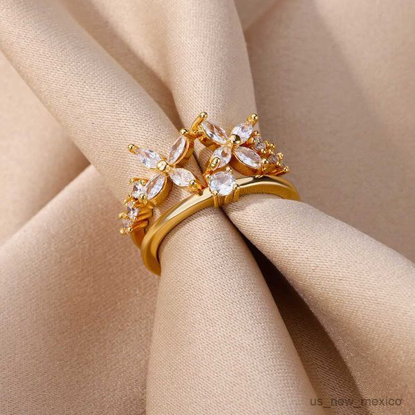 band rings zircon leaf rings for women luxury gold plated adjustable stainless steel ring wedding jewelry r230719, Silver
band rings zircon leaf rings for women luxury gold plated adjustable stainless steel ring wedding jewelry r230719, Silver