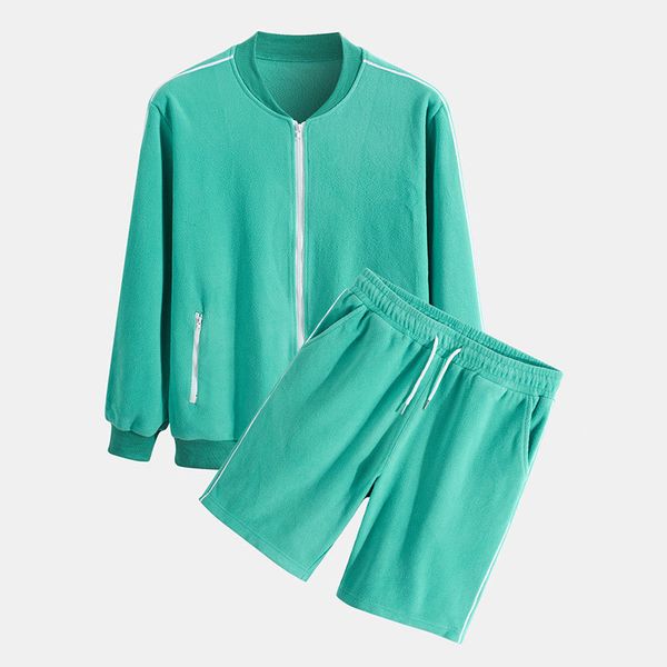 men's tracksuits fleece jacket sweatshirt set autumn solid color stand up collar zipper pocket long sleeve shorts sports suit 2 piece 2, Gray
men's tracksuits fleece jacket sweatshirt set autumn solid color stand up collar zipper pocket long sleeve shorts sports suit 2 piece 2, Gray