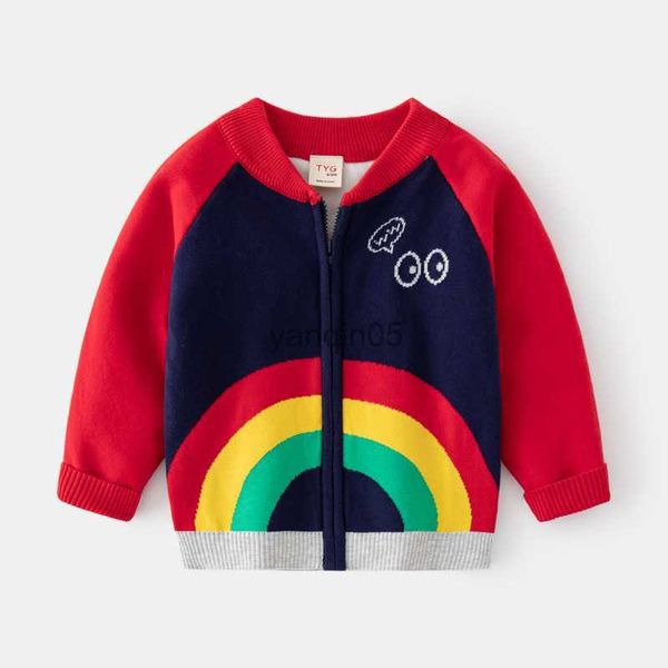pullover 2-8t infant kid girls sweater cardigan winter clothes zipper long sleeve knit rainbow print knitwear coat childrens sweater hkd2307, Blue
pullover 2-8t infant kid girls sweater cardigan winter clothes zipper long sleeve knit rainbow print knitwear coat childrens sweater hkd2307, Blue