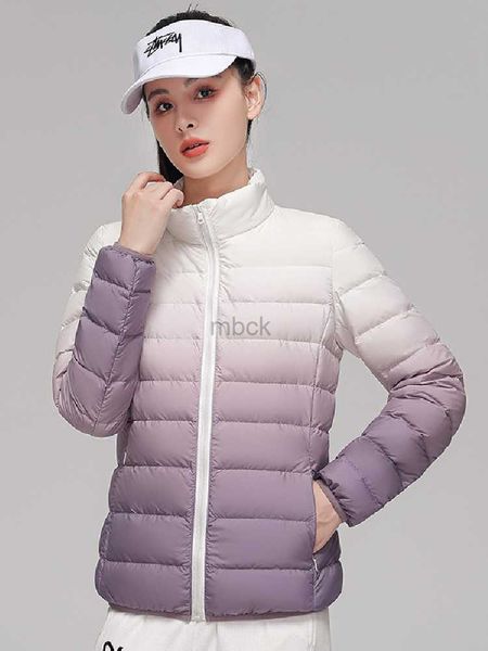 women's down parkas women ultra lightweight down jackets new autumn/winter female fashion gradient slin fit short stand collar keep war, Black 
women's down parkas women ultra lightweight down jackets new autumn/winter female fashion gradient slin fit short stand collar keep war, Black