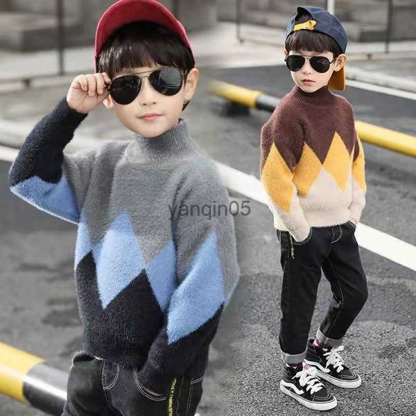 pullover children's sweater boys 2023 new mink wool thickened half turleneck pullover contrast color patchwork korean 5-14 years old hk, Blue
pullover children's sweater boys 2023 new mink wool thickened half turleneck pullover contrast color patchwork korean 5-14 years old hk, Blue