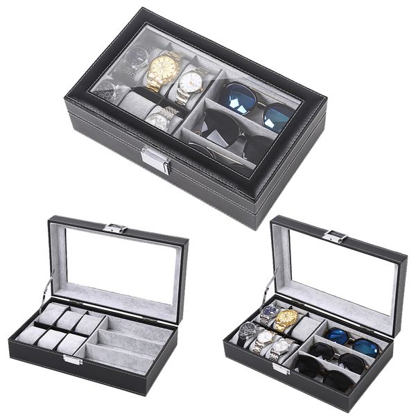 watch boxes cases 63 slot pu leather watch sunglasses organizer box display rack box multifunctional and efficient storage suitable for both, Black;blue
watch boxes cases 63 slot pu leather watch sunglasses organizer box display rack box multifunctional and efficient storage suitable for both, Black;blue