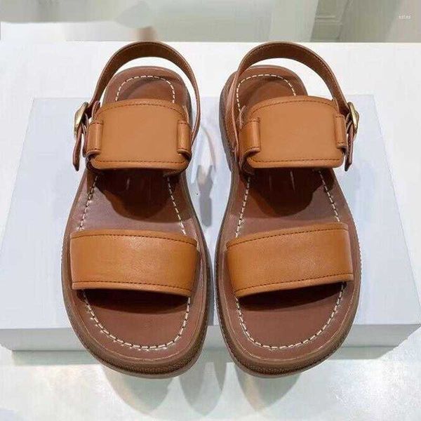 casual shoes sandals flat thick sole genuine leather wome summer metal buckle back strap fashion comfortable vacation beach, Black
casual shoes sandals flat thick sole genuine leather wome summer metal buckle back strap fashion comfortable vacation beach, Black