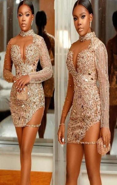 2022 plus size arabic cocktail dresses with crystals beads high neck short party dress illusion long sleeves black girls prom gown1189977
2022 plus size arabic cocktail dresses with crystals beads high neck short party dress illusion long sleeves black girls prom gown1189977