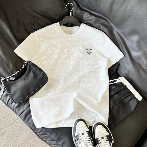 women's t-shirt designer heavy industry sequin printing round neck cotton short sleeve t-shirt white casual loose and fashionable m7x9
women's t-shirt designer heavy industry sequin printing round neck cotton short sleeve t-shirt white casual loose and fashionable m7x9