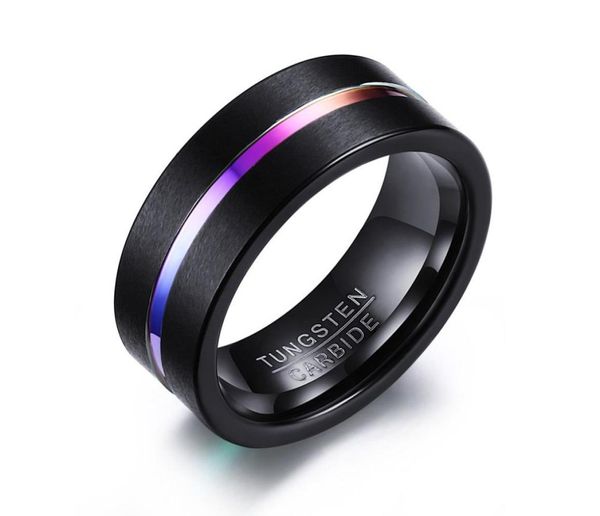 men039s tungsten carbide ring 8mm black brushed inlay rainbow colored line lgbt pride ring5019952, Silver
men039s tungsten carbide ring 8mm black brushed inlay rainbow colored line lgbt pride ring5019952, Silver