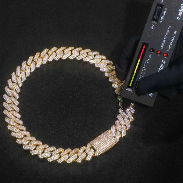 drop shipping fine jewelry hip hop men 20mm gold plated iced out vvs moissanite diamond cuban link chain necklace, Silver
drop shipping fine jewelry hip hop men 20mm gold plated iced out vvs moissanite diamond cuban link chain necklace, Silver