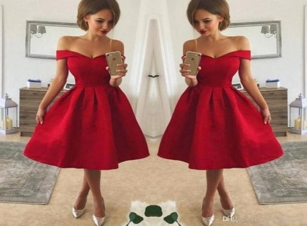 new designer simple style red cocktail dresses off shoulder ruched satin knee length a line prom party gowns special occasio4901354, Black
new designer simple style red cocktail dresses off shoulder ruched satin knee length a line prom party gowns special occasio4901354, Black