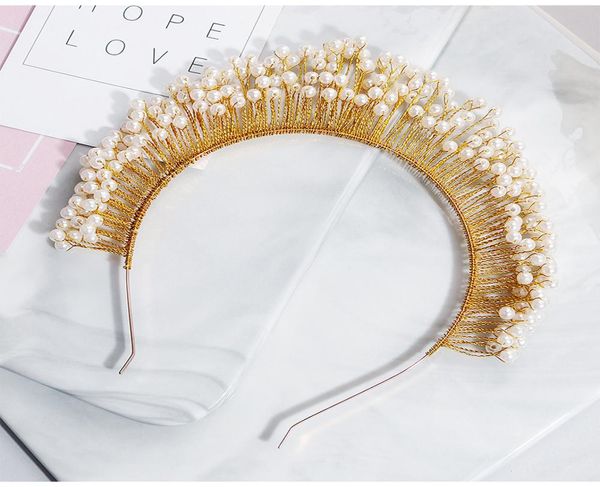 handmade pearls wedding tiaras and crowns bridal headpieces for bride bridesmaids hair jewelry princess tiaras jci1216452663, White;golden
handmade pearls wedding tiaras and crowns bridal headpieces for bride bridesmaids hair jewelry princess tiaras jci1216452663, White;golden