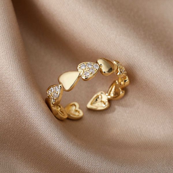 band rings zircon double heart rings for women crystal stainless steel heart love adjustable ring femme wedding jewelry gift 2023 r230822, Silver
band rings zircon double heart rings for women crystal stainless steel heart love adjustable ring femme wedding jewelry gift 2023 r230822, Silver