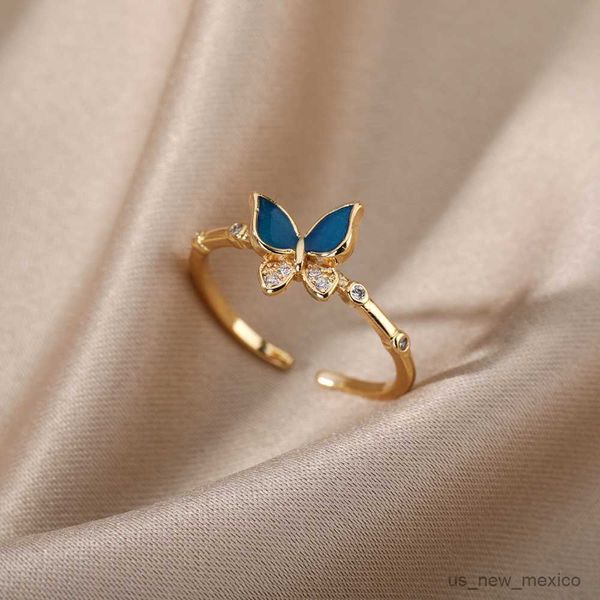 band rings butterfly bamboo rings for women open adjustable stainless steel gold color finger ring trend couple jewelry mujer r230719, Silver
band rings butterfly bamboo rings for women open adjustable stainless steel gold color finger ring trend couple jewelry mujer r230719, Silver