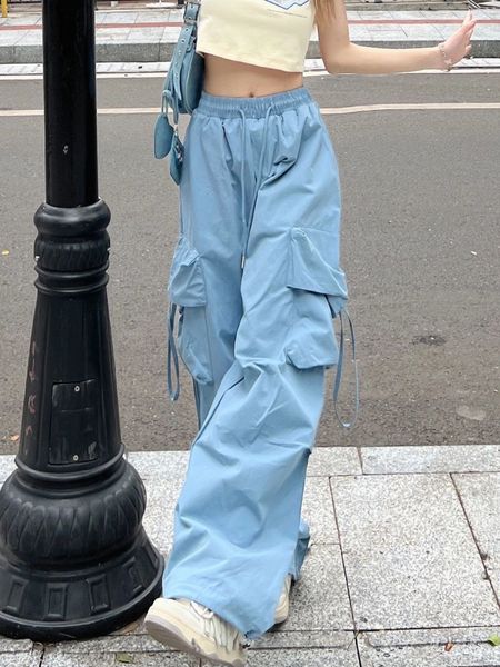women s pants s streetwear pocket 2023 women summer trousers draped long full length elastic mid waist y2k sweatpants blue wide leg 230718, Black;white
women s pants s streetwear pocket 2023 women summer trousers draped long full length elastic mid waist y2k sweatpants blue wide leg 230718, Black;white