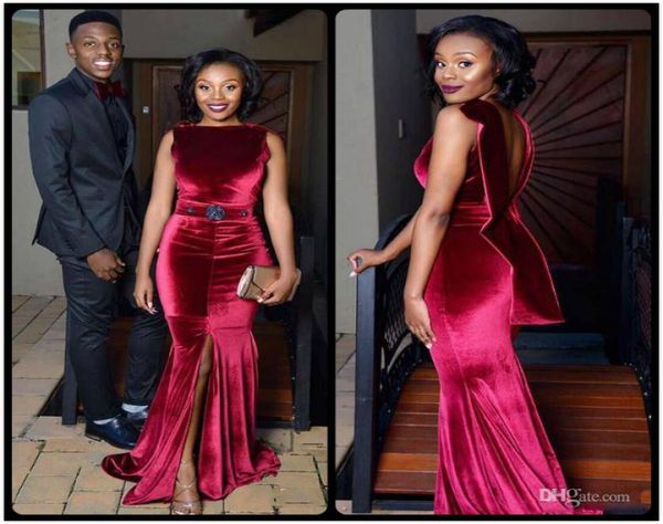 2020 velvet mermaid evening dresses jewel neck sash vestidos de novia front split backless prom gowns4667443, Black;red
2020 velvet mermaid evening dresses jewel neck sash vestidos de novia front split backless prom gowns4667443, Black;red