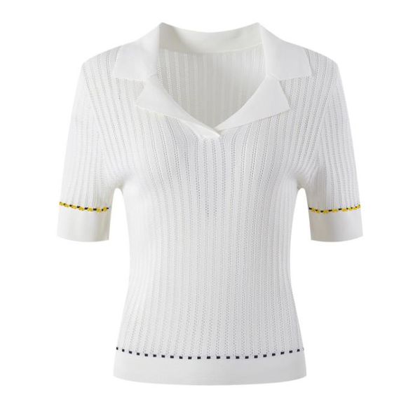 718 2023 runway spring brand same style sweater striped long sleeve lapel neck white pink black pullover fashion clothes womens yl, White;black
718 2023 runway spring brand same style sweater striped long sleeve lapel neck white pink black pullover fashion clothes womens yl, White;black