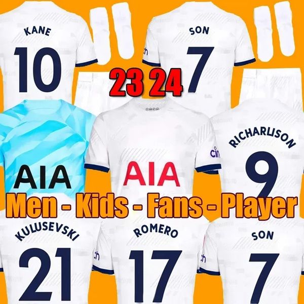 22 23 24 KANE SON Soccer Jerseys KULUSEVSKI ROMERO home Away 2023 2024 Third LUCAS LLORS SpUrS Football kit shirt BRYAN BERGWIJN RICHARLISON tops Men kids sets, 22 23 away kids
22 23 24 KANE SON Soccer Jerseys KULUSEVSKI ROMERO home Away 2023 2024 Third LUCAS LLORS SpUrS Football kit shirt BRYAN BERGWIJN RICHARLISON tops Men kids sets, 22 23 away kids