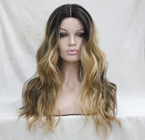 do not cut lace front quality ombre darkest brown mix golden blonde wavy small lace front long wig1329417, Black
do not cut lace front quality ombre darkest brown mix golden blonde wavy small lace front long wig1329417, Black