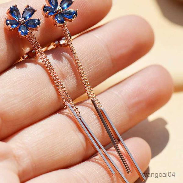 charm new temperament blue crystal rhinestone flower long chain tassel clip earrings trendy party accessories for women r230719, Golden
charm new temperament blue crystal rhinestone flower long chain tassel clip earrings trendy party accessories for women r230719, Golden