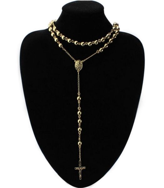 6mm stainless steel gold plated crucifix rosary chain necklace 195quot6quot4481264, Silver
6mm stainless steel gold plated crucifix rosary chain necklace 195quot6quot4481264, Silver