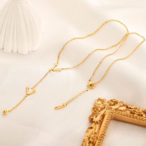 never fading 18k gold plated luxury brand simple designer pendants necklaces stainless steel letter choker pendant necklace beads chain jewe, Silver
never fading 18k gold plated luxury brand simple designer pendants necklaces stainless steel letter choker pendant necklace beads chain jewe, Silver