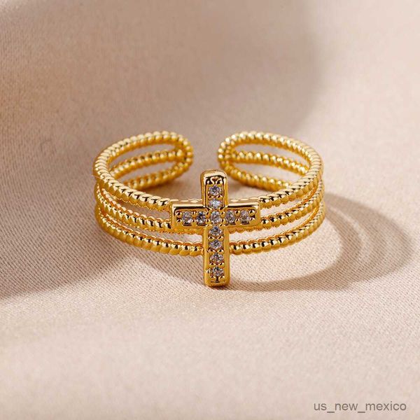 band rings zircon stone cross rings for women med adjustable stainless steel ring new in design luxury wedding jewerly gift 2023 r230719, Silver
band rings zircon stone cross rings for women med adjustable stainless steel ring new in design luxury wedding jewerly gift 2023 r230719, Silver