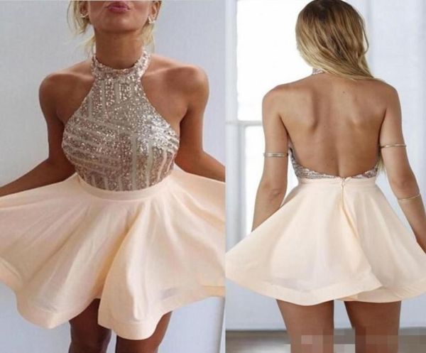 2019 peach halter neck homecoming graduateion dresses blingbling sequins bodice backless chiffon aline short prom cocktail 6258205, Blue;pink
2019 peach halter neck homecoming graduateion dresses blingbling sequins bodice backless chiffon aline short prom cocktail 6258205, Blue;pink