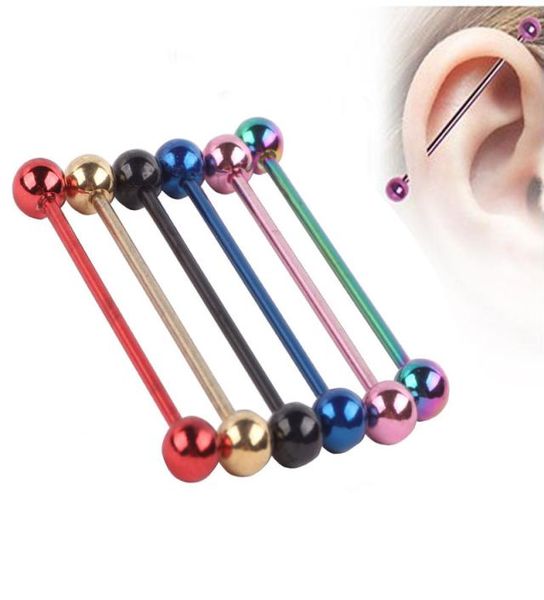 316l body piercing jewelry mix color titanium anodized 14g 38mm industrial barbell ear plug tunnel body jewelry tragus earring pie7991052, Silver
316l body piercing jewelry mix color titanium anodized 14g 38mm industrial barbell ear plug tunnel body jewelry tragus earring pie7991052, Silver