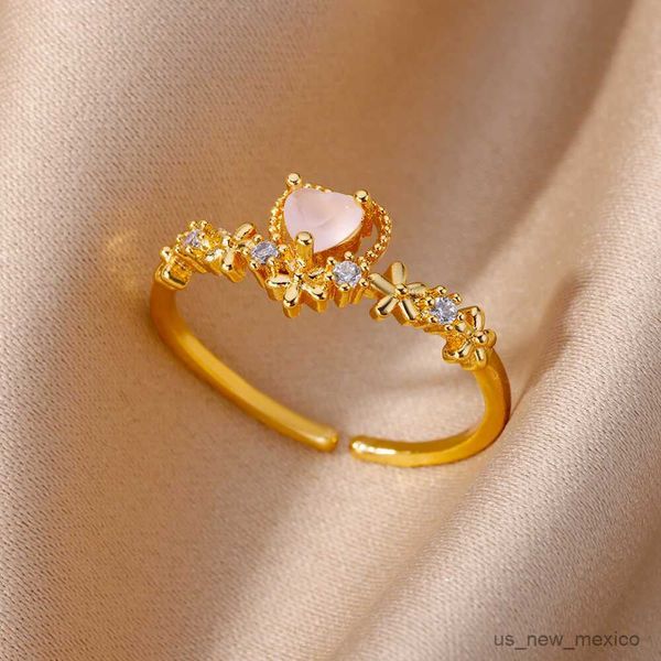 band rings red zircon heart rings for women gold plated adjustable stainless steel ring 2023 trend wedding jewelry r230719, Silver
band rings red zircon heart rings for women gold plated adjustable stainless steel ring 2023 trend wedding jewelry r230719, Silver