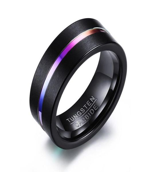 men039s tungsten carbide ring 8mm black brushed inlay rainbow colored line lgbt pride ring7228493, Silver
men039s tungsten carbide ring 8mm black brushed inlay rainbow colored line lgbt pride ring7228493, Silver