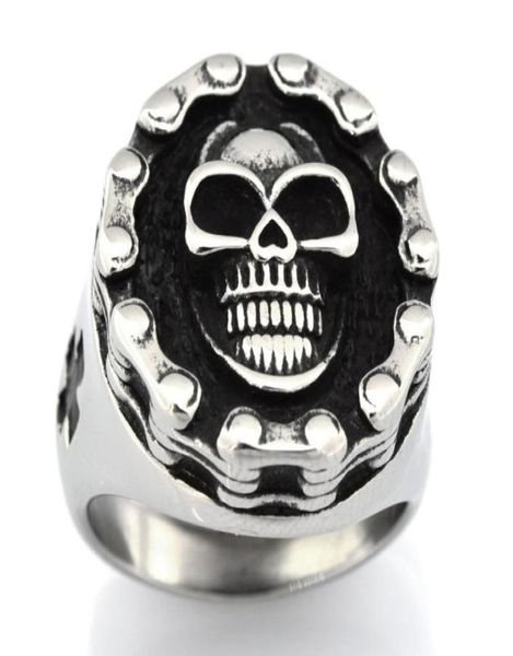 fanssteel stainless steel mens or womens jewelry motor cycle chain cross gothic skull biker ring gift 13w9993945809542157, Silver
fanssteel stainless steel mens or womens jewelry motor cycle chain cross gothic skull biker ring gift 13w9993945809542157, Silver
