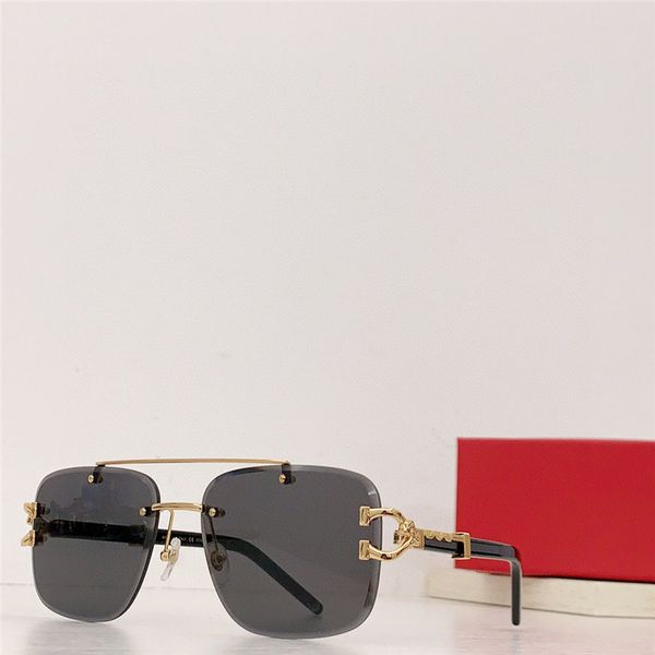 new fashion design square sunglasses 0412s metal frame rimless cut lens animal temples simple style outdoor uv400 protection glasses, White;black
new fashion design square sunglasses 0412s metal frame rimless cut lens animal temples simple style outdoor uv400 protection glasses, White;black