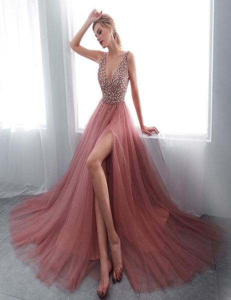 2019 long evening dresses dusty pink formal prom dresses evening wear beaded party pageant dress 20196181001, Black;red
2019 long evening dresses dusty pink formal prom dresses evening wear beaded party pageant dress 20196181001, Black;red