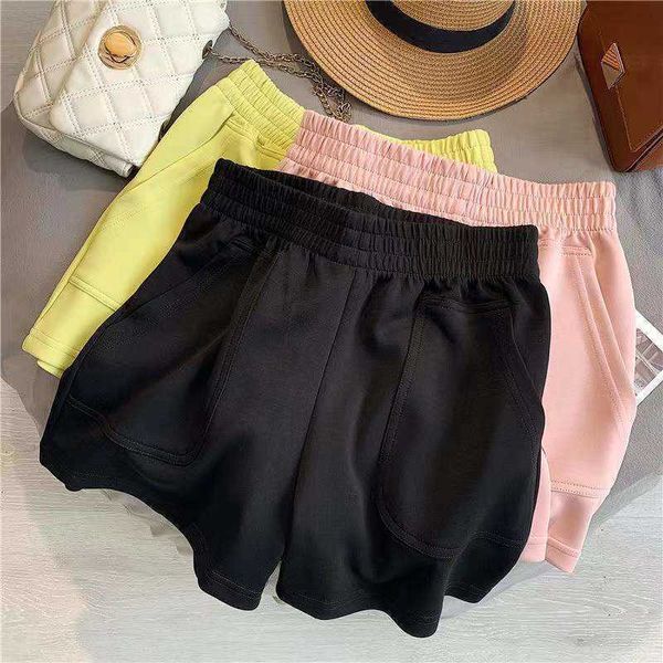 women's shorts loose sports summer cycling with color pants pocket high shorts girls elastic waist casual solid shorts pants women', White;black
women's shorts loose sports summer cycling with color pants pocket high shorts girls elastic waist casual solid shorts pants women', White;black