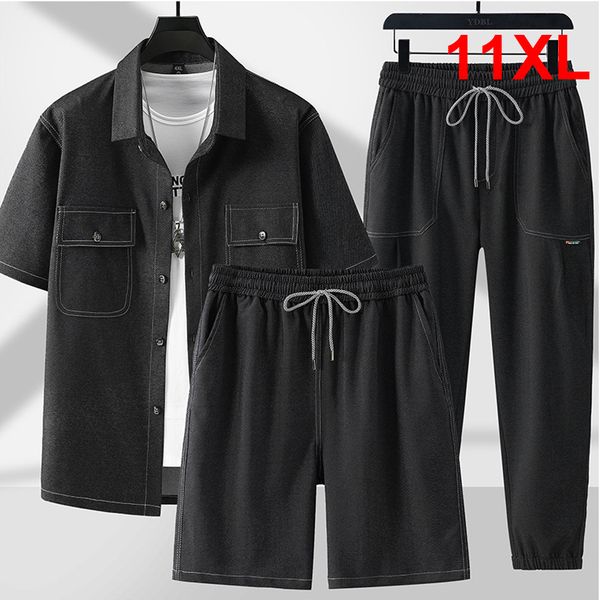 men s tracksuits summer shirts shorts denim suits men plus size 11xl sets fashion casual solid color jean shirt male big 230719, Gray
men s tracksuits summer shirts shorts denim suits men plus size 11xl sets fashion casual solid color jean shirt male big 230719, Gray