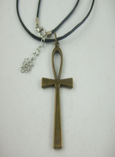 10pcs wax cord antique bronze plated egyptian ankh cross charm necklace pagan wicca8015059, Silver
10pcs wax cord antique bronze plated egyptian ankh cross charm necklace pagan wicca8015059, Silver