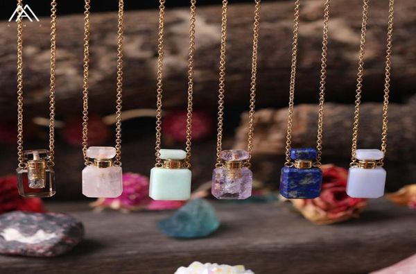 plated gold chains small perfume bottle natural gemstones pendantsquartz crystal essential oil diffuser vial necklace charms2286806, Silver
plated gold chains small perfume bottle natural gemstones pendantsquartz crystal essential oil diffuser vial necklace charms2286806, Silver