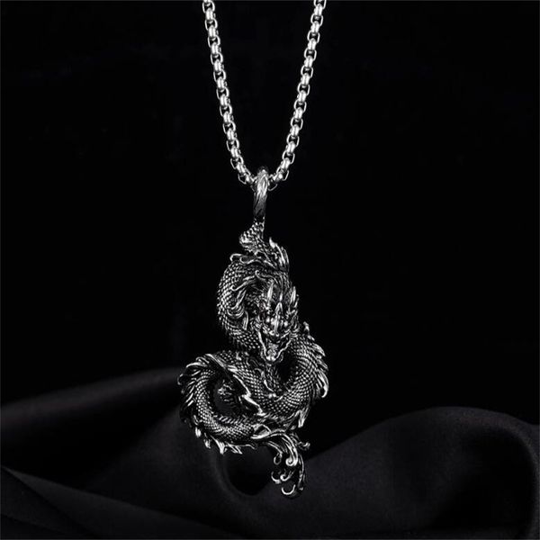 european and american titanium steel sweater chain male china-chic domineering chinese dragon necklace retro hip-hop style xiaolong pendant, Silver
european and american titanium steel sweater chain male china-chic domineering chinese dragon necklace retro hip-hop style xiaolong pendant, Silver