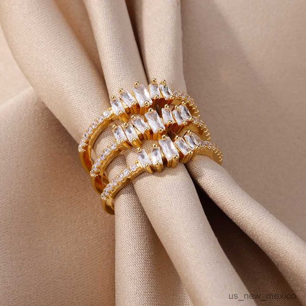 band rings irregular zircon multi layer rings for women adjustable gold color stainless steel ring wedding jewelry gift r230719, Silver
band rings irregular zircon multi layer rings for women adjustable gold color stainless steel ring wedding jewelry gift r230719, Silver