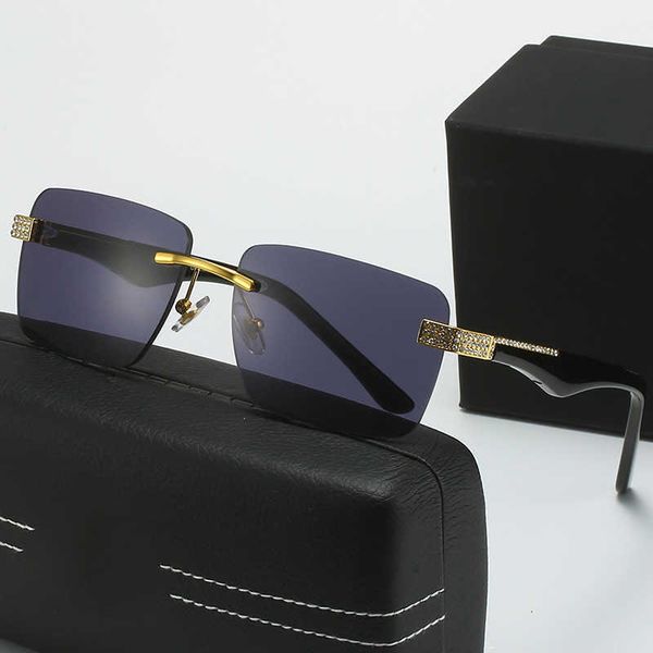 

fashion mercedes-benz sunglasses z1100 new frameless diamond inlaid fashionable plate leg fashion matching glasses personality with logo box, White;black