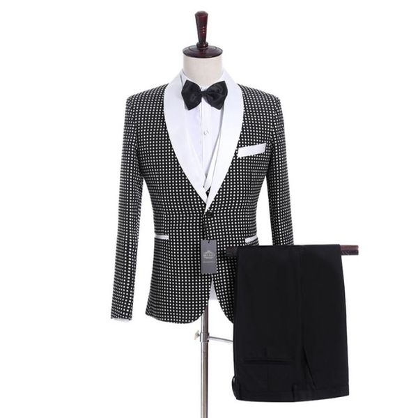 black white point groom tuxedos one button side vent groomsmen blazer men business prom suitjacketpantstievest 44385269, Black;gray
black white point groom tuxedos one button side vent groomsmen blazer men business prom suitjacketpantstievest 44385269, Black;gray