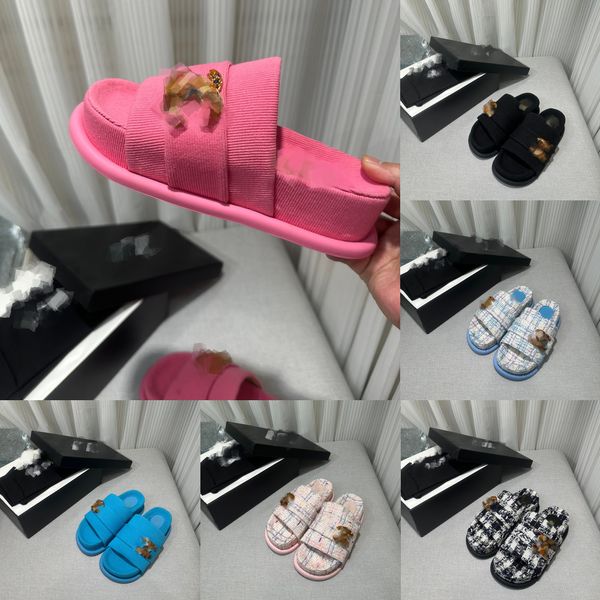 designer platform 6.5cm slides plaid tweed diamond buckle shoe luxury sandals mules espadrille flat sandal lambskin slip sandals heel design, Black
designer platform 6.5cm slides plaid tweed diamond buckle shoe luxury sandals mules espadrille flat sandal lambskin slip sandals heel design, Black