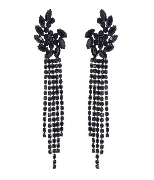 shiny black rhinestone long tassel wedding dangle earring for women luxury crystal drop earrings jewelry gift1972068, Silver
shiny black rhinestone long tassel wedding dangle earring for women luxury crystal drop earrings jewelry gift1972068, Silver